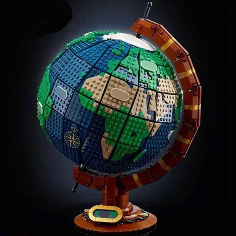New product 2585PCS creative globe map model building block technology MOC building block creative assembly childrens toy birth Y250627
