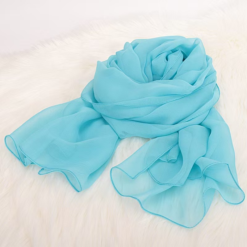 T1086 solid color silk scarf, light and soft, exercise etiquette, yoga, body shape, catwalk scarf