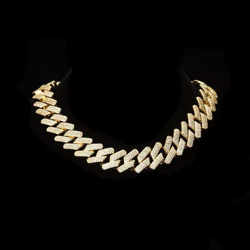 Qianao Hot Sale Hip-hop Style Real Moissanite Diamond Miami Cuban Link Chain 18mm 10K White Gold Necklace