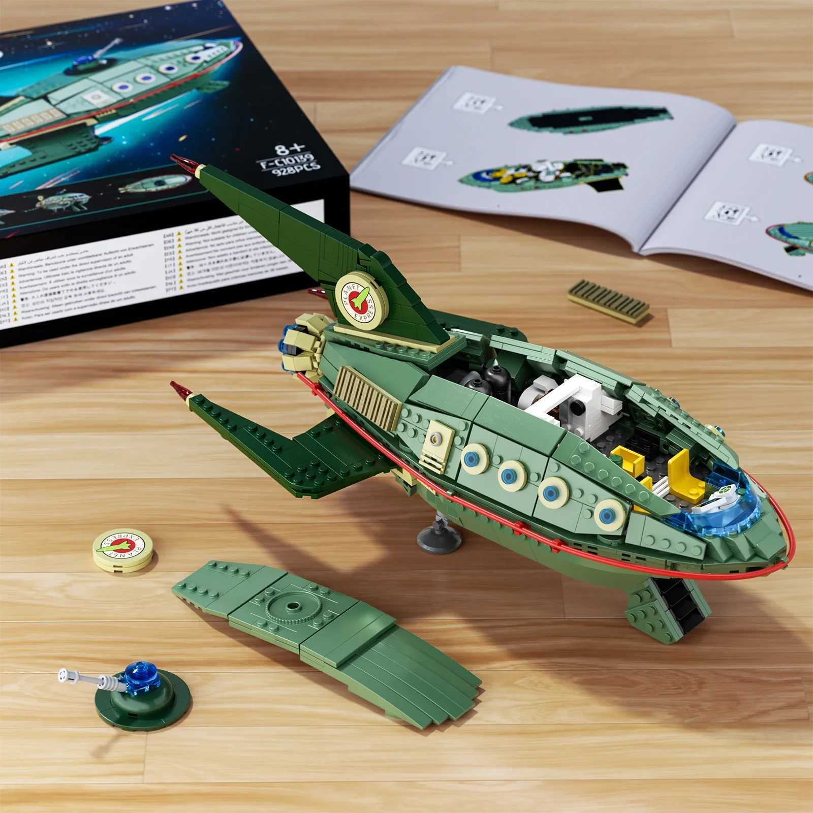 BuildMOC Flys Into Futures Planets Ship Building Block Set Express Spaceship Model Toys Children Gifts Y250627