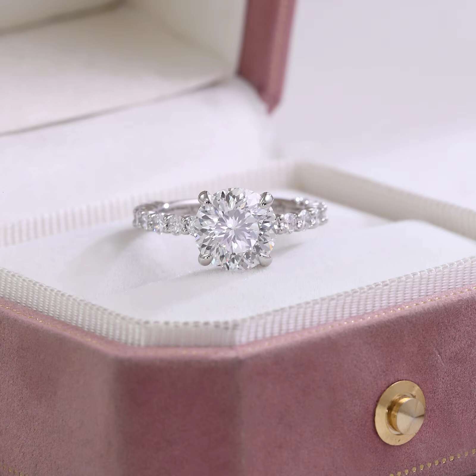 Fine Jewelry PT950 with 3CT VVS White Lab Grown Diamond Engagement Ring Half-turn Platinum Jewelry for Women