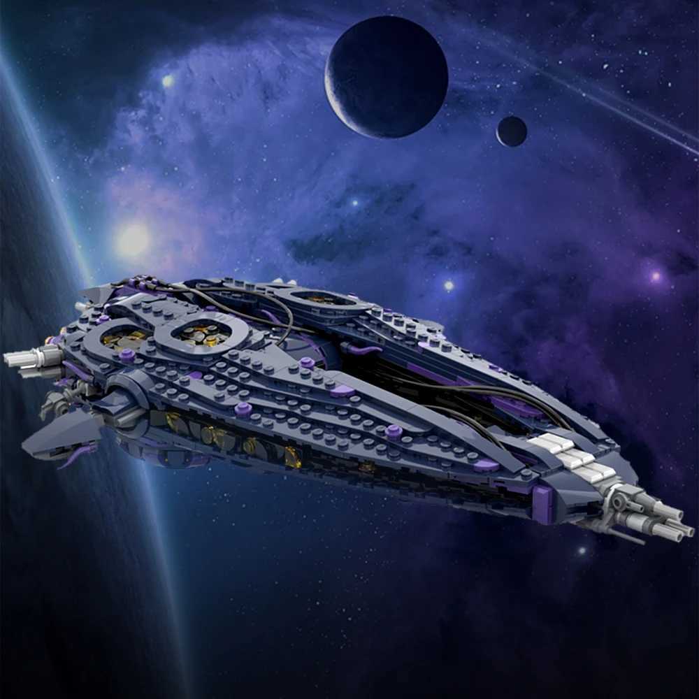 Gobricks MOC Stargate Wraith Hive Ship Bricks Model Wraith fleet Building Blocks Ancient City Ships Traveler ships Toys Gift Y250627
