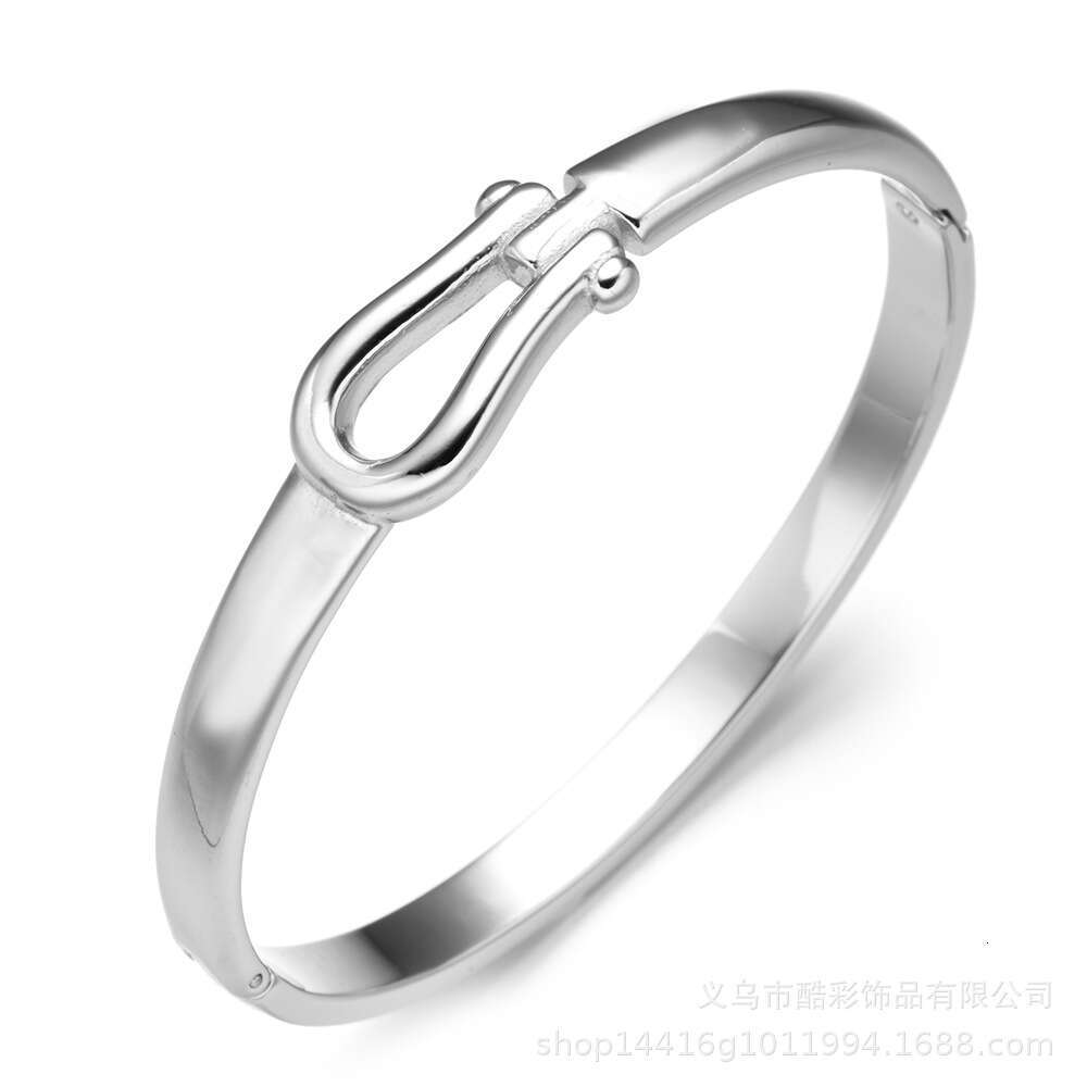 designer bracelet women Luxury Jewelry Designer Titanium Extremely Simple U-shaped Horseshoe Buckle Hot Selling Electroplated Smooth Stainless Steel B - view 8