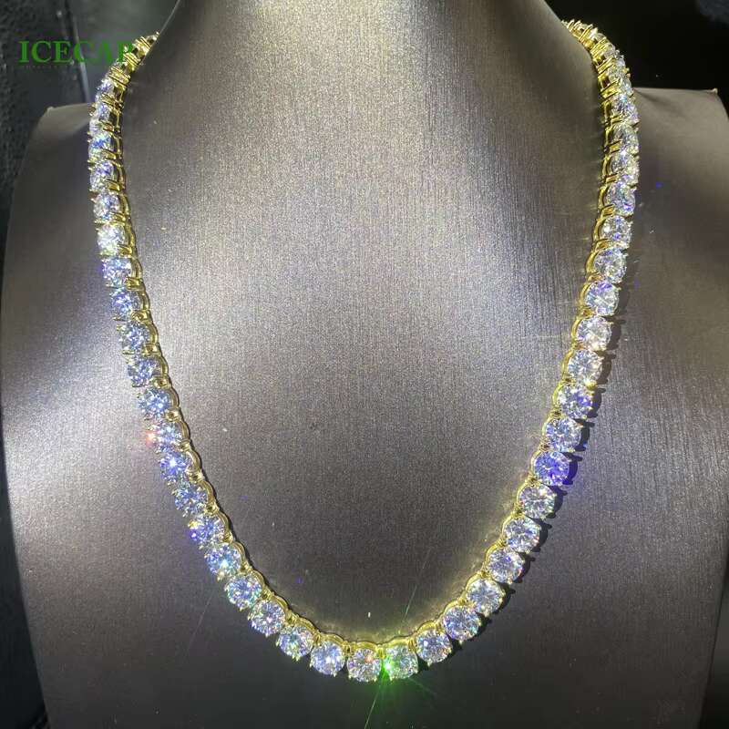 Cheap Hip Hop Iced Out D Color White VVS Sterling Sier 2MM 3MM 4MM 5MM 6.5MM Moissanite Dia Men Tennis Chain Necklace
