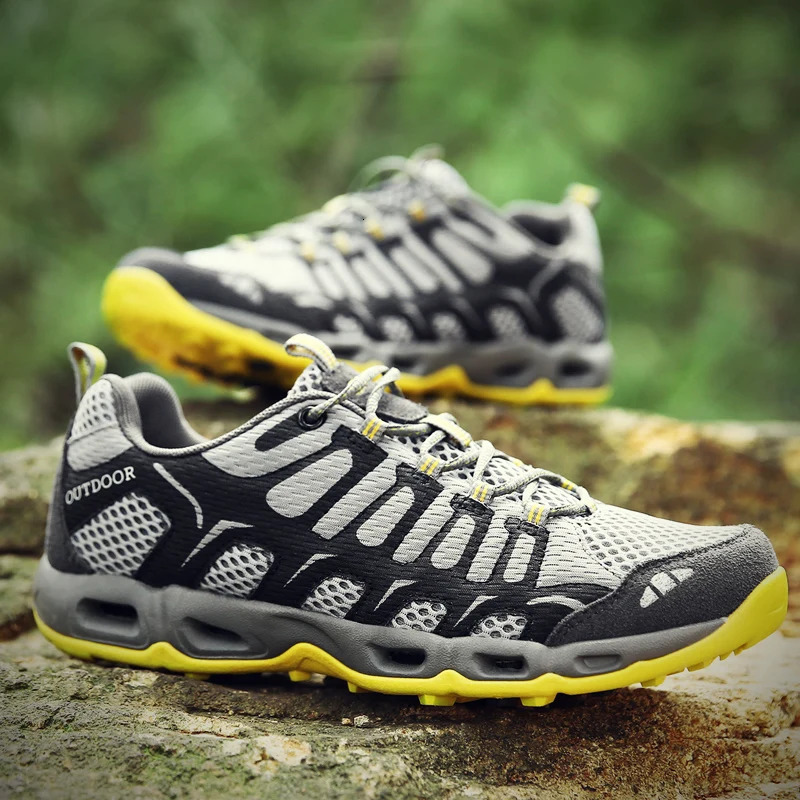 HKDQ Summer Hiking Shoes Unisex Breathable Mesh Casual Sneakers Men Wading Shoes Women Outdoor Non-slip Womens Sports Sneakers 250623