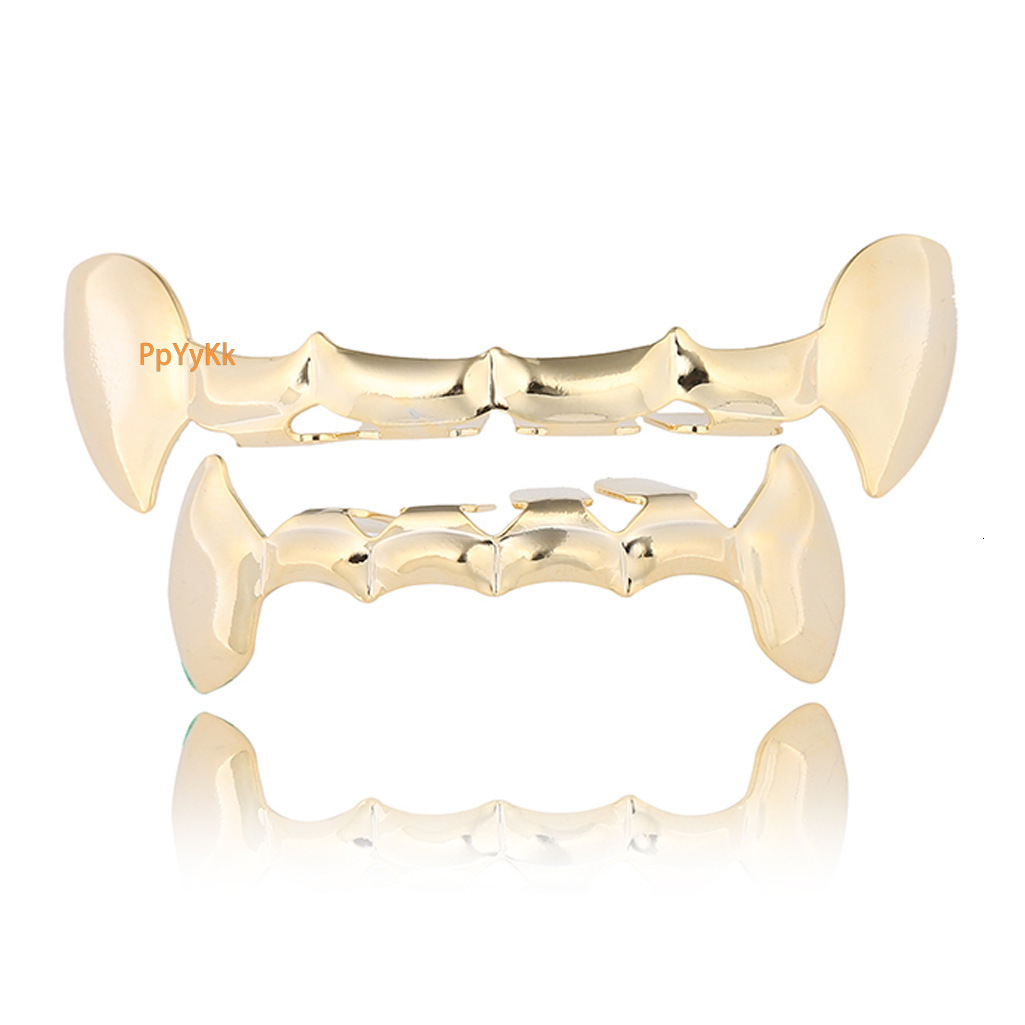 New 18K Gold Plated Pointed Fangs Hip Hop Grillz Celebrity Style High Quality Teeth Accessory