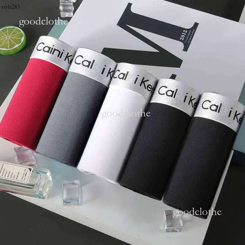 2025 A Box Of Five Pairs Of Pants Pure Color Men's Calvin Klain Boxer Underwear Student Youth Trend New Fashion Breathable Brand Underwear High Quality Calvi Acf
