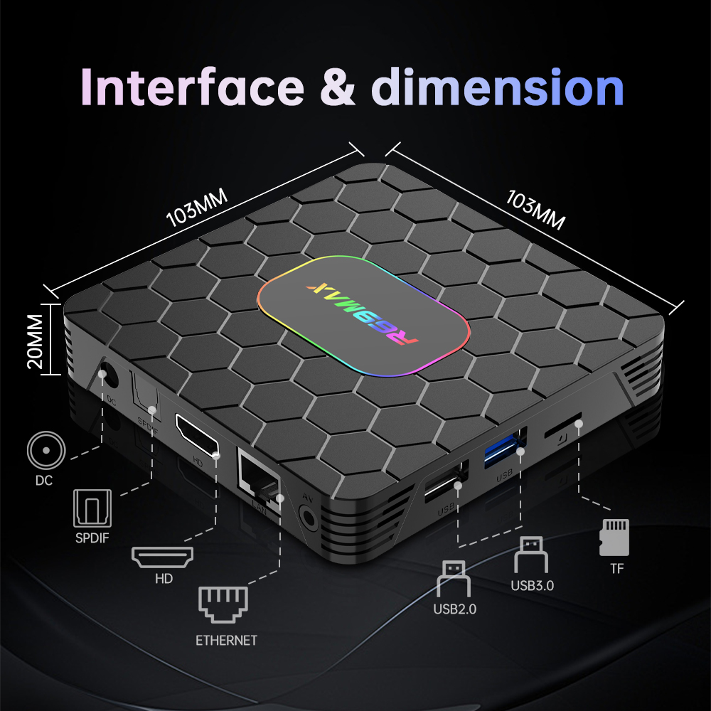R69 Max Tv Box Android 14 Rockchip 3528 Support 8K Video Bluetooth 5.0 Wifi6 Support Go0gle Voice Input Media Player Set Top Box