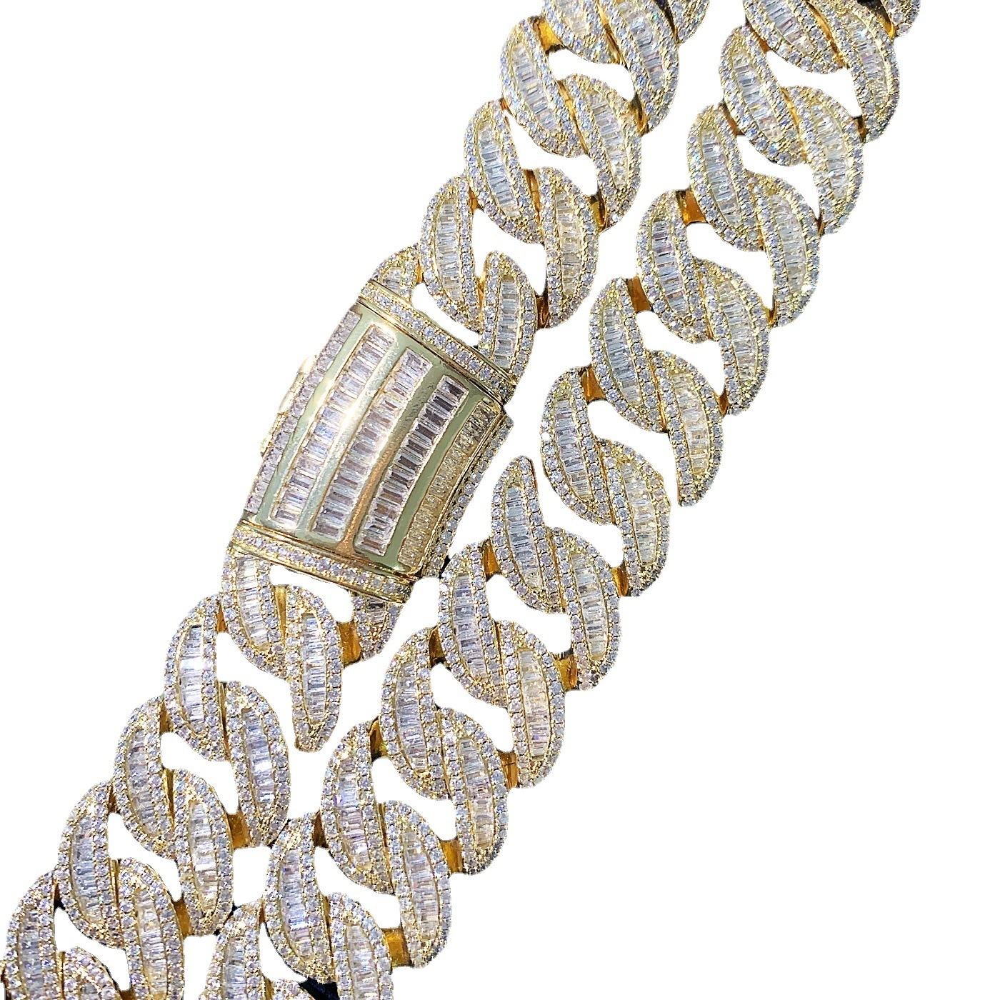 20mm Luxury VVS Moissanite Iced Out Hip Hop Semi-Arc T-Step Cuban Chain Edgy Bling Multi-Size Statement Jewelry Pass the diamond tester