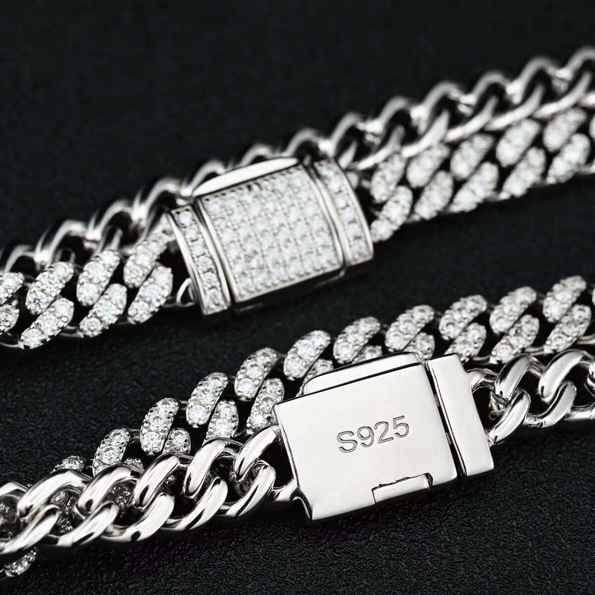 6mm One Row 925 Sterling Silver Iced Out Gra Certificates Pass Diamond Tester Vvs Moissanite Cuban Link Chain Necklace
