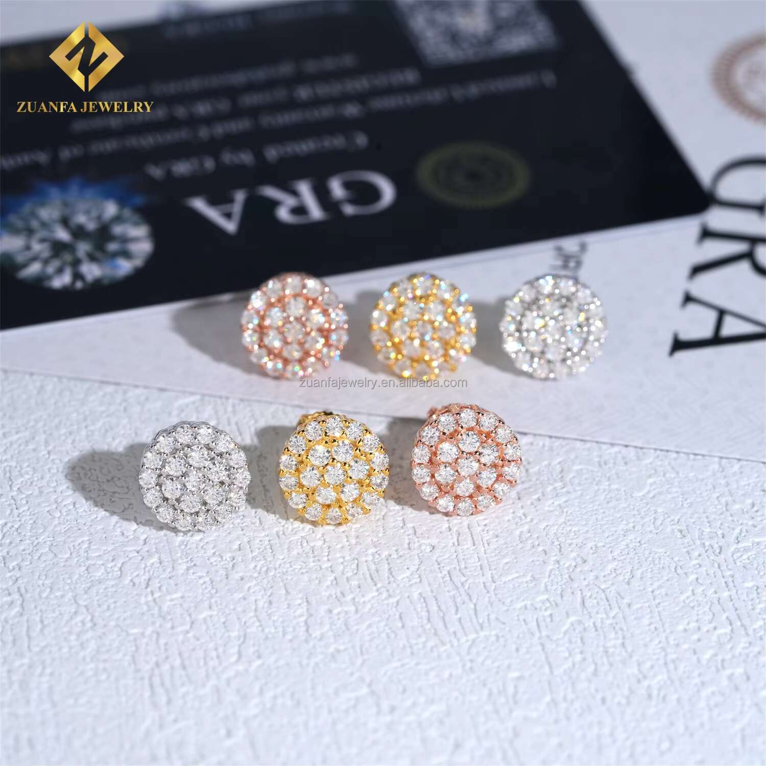 Fashion Drop Shipping Hot Selling Pass Diamond Tester GRA Certificates Screw Back Man VVS Moissanite Diamond Hip Hop Earring Men