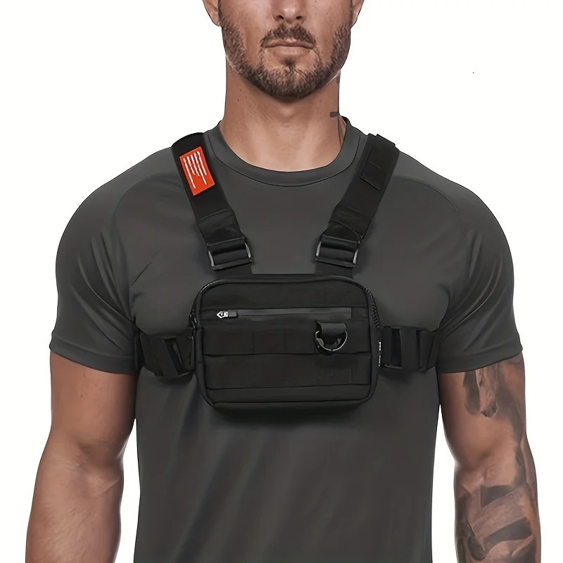 Pocket Chest Front Pack Pouch Vest Rig Carry Waist Bag 250627