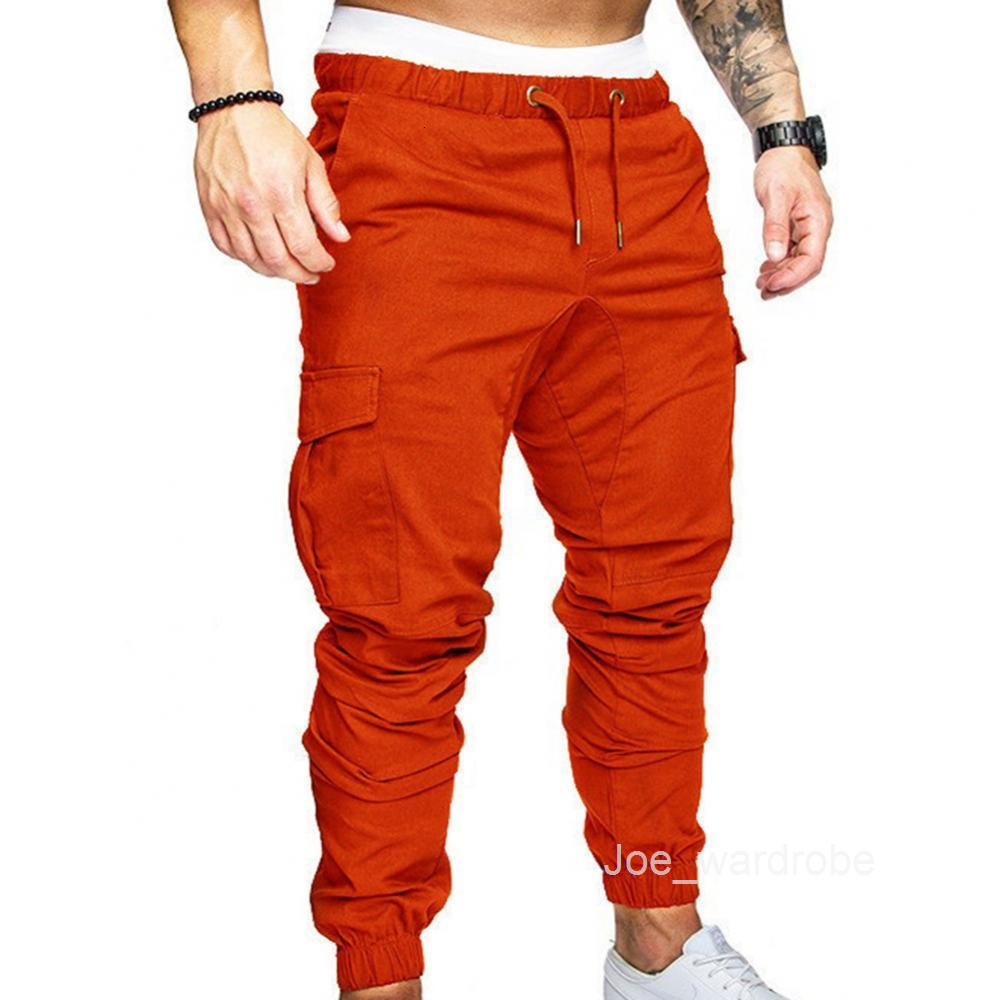 Mens Pants Drop Fashion Men Jogger Casual Solid Color Pockets Waist Drawstring Ankle Tied Skinny Cargo Size XS4XL