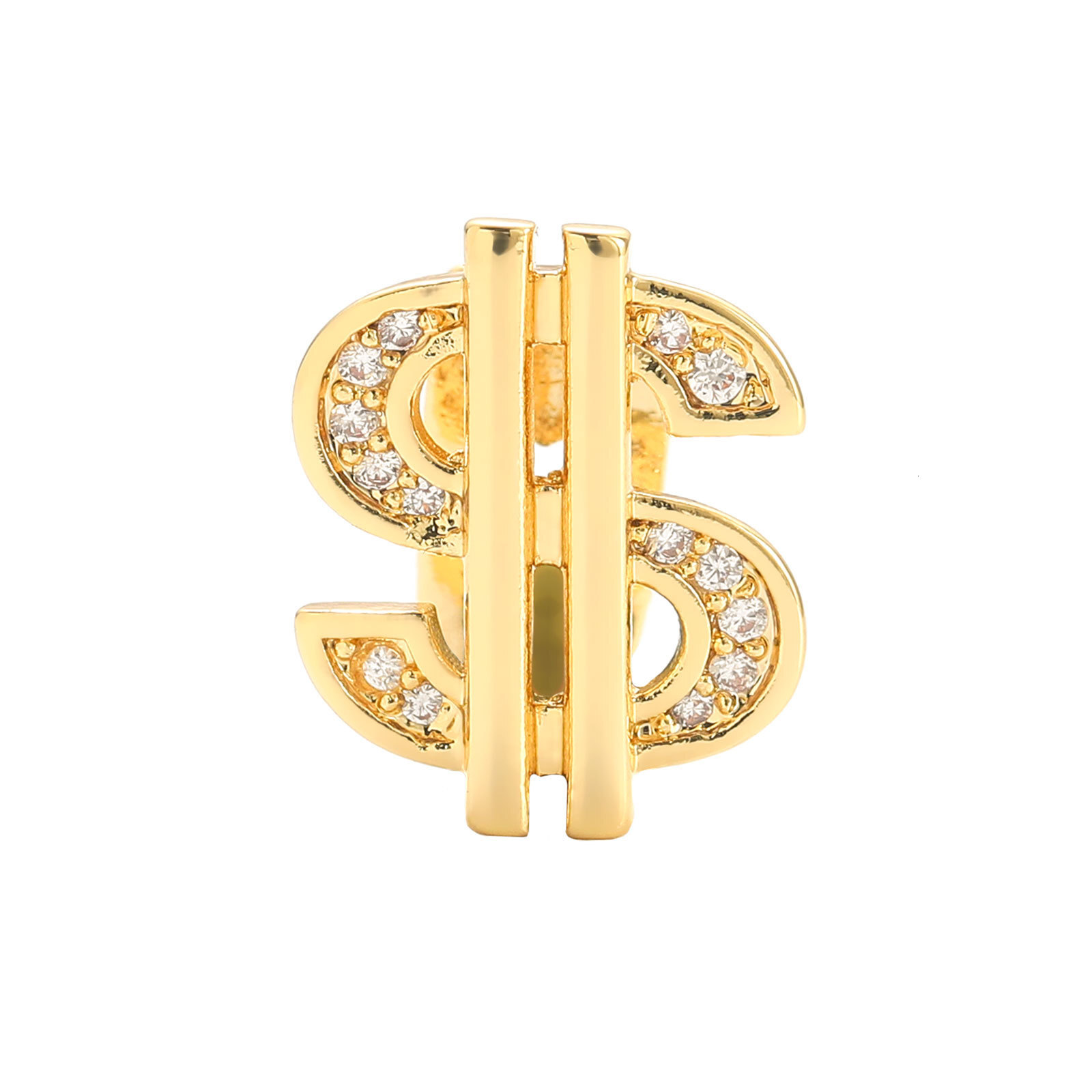 New Arrival Hip Hop Single Dollar Sign Tooth Grillz USD Diamond-encrusted Halloween Teeth Accessories