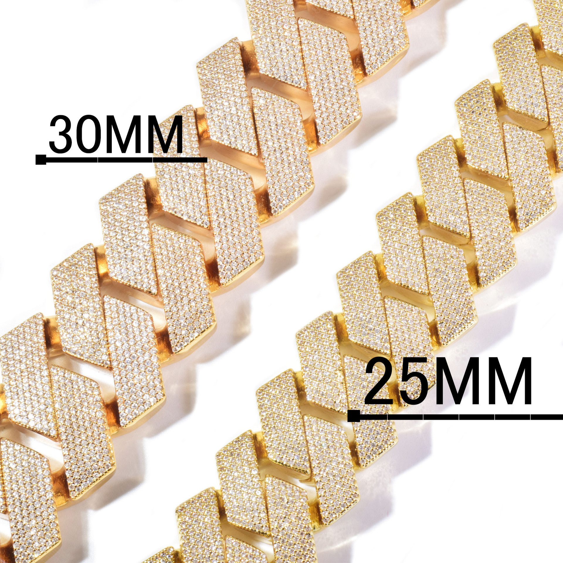 25MM Heavy Duty Luxury VVS Moissanite Iced Out Hip Hop Cuban Chain Men's High-Quality Statement Trendy Jewelry Pass the diamond tester