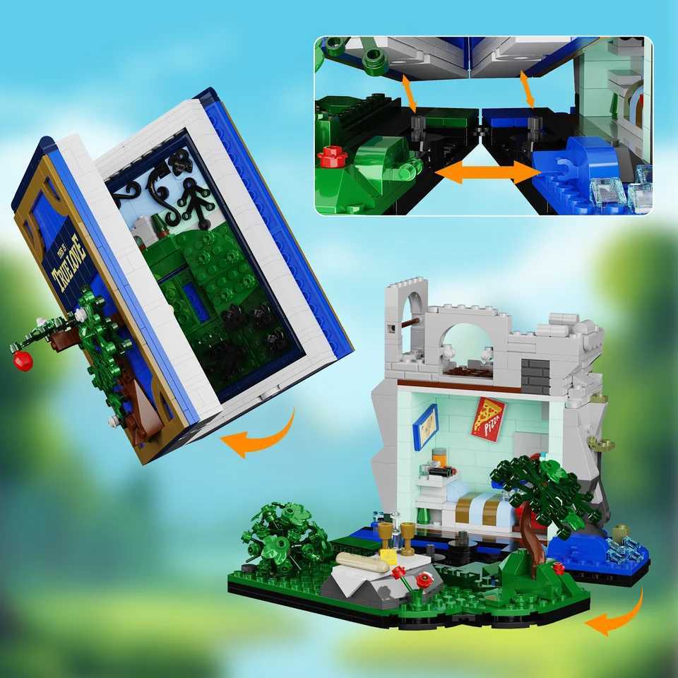 Princess Story Book Building Blocks Set Dream Bride 3Diorama Book Model Bricks Toys Lovely Decor Birthday Gifts for Kids Girls Y250627