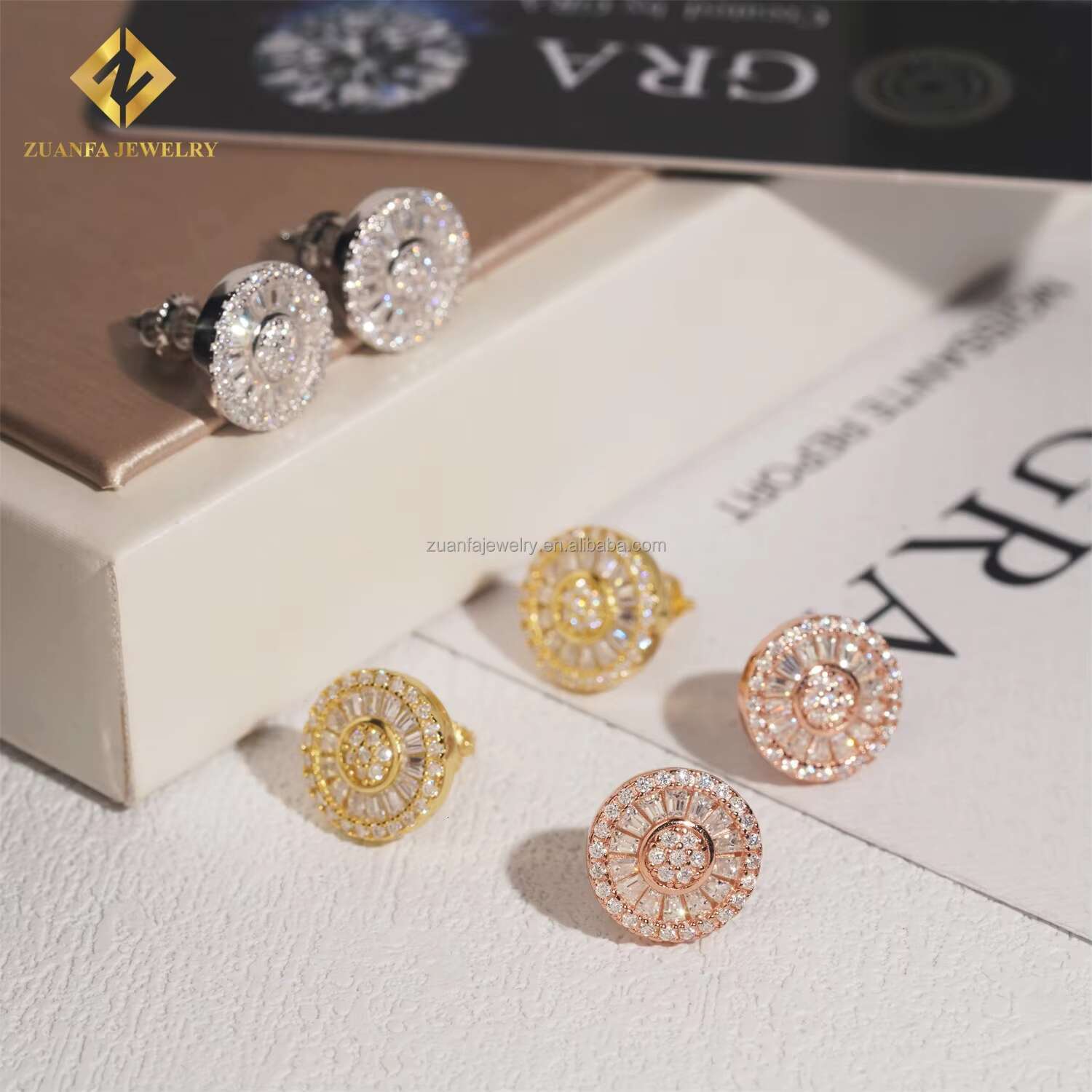New Arrivals Popular Style Retail Man Jewelry Rapper GRA Certificates Screw Back VVS Moissanite Diamond Hip Hop Earrings