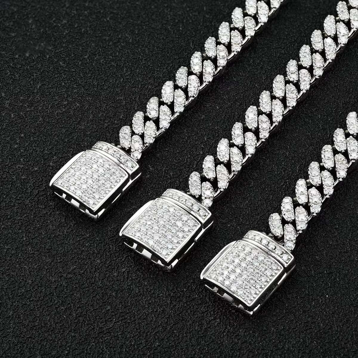 6mm One Row 925 Sterling Silver Iced Out Gra Certificates Pass Diamond Tester Vvs Moissanite Cuban Link Chain Necklace