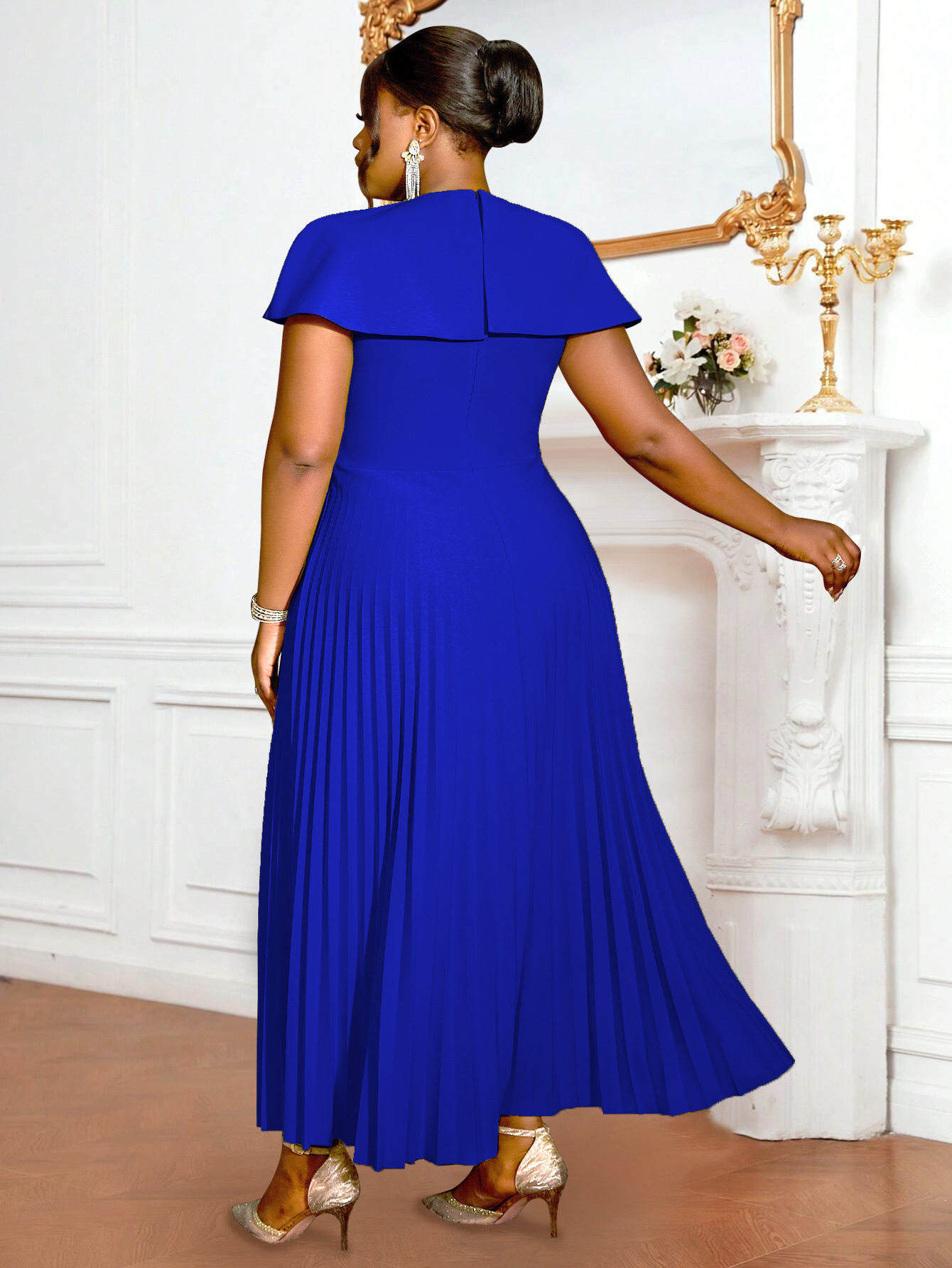 Formal Long Pleated Dresses For Woman Elegant Fashion A-Line Belt Wrapped Party Evening Wedding Festival Lady Gowns