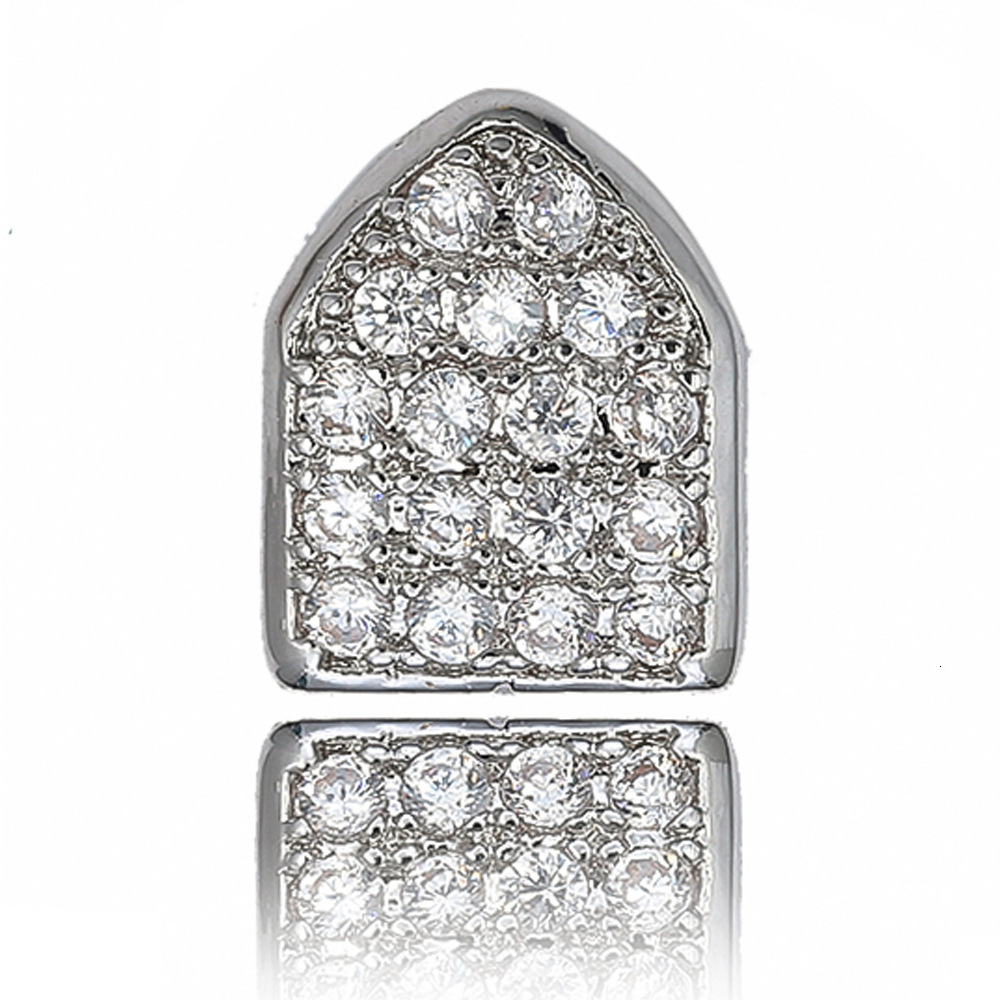 New Arrival Premium Single Tooth 18k Gold Plated Moissanite Diamond-cut Iced Out Hip Hop Grillz Teeth Accessories