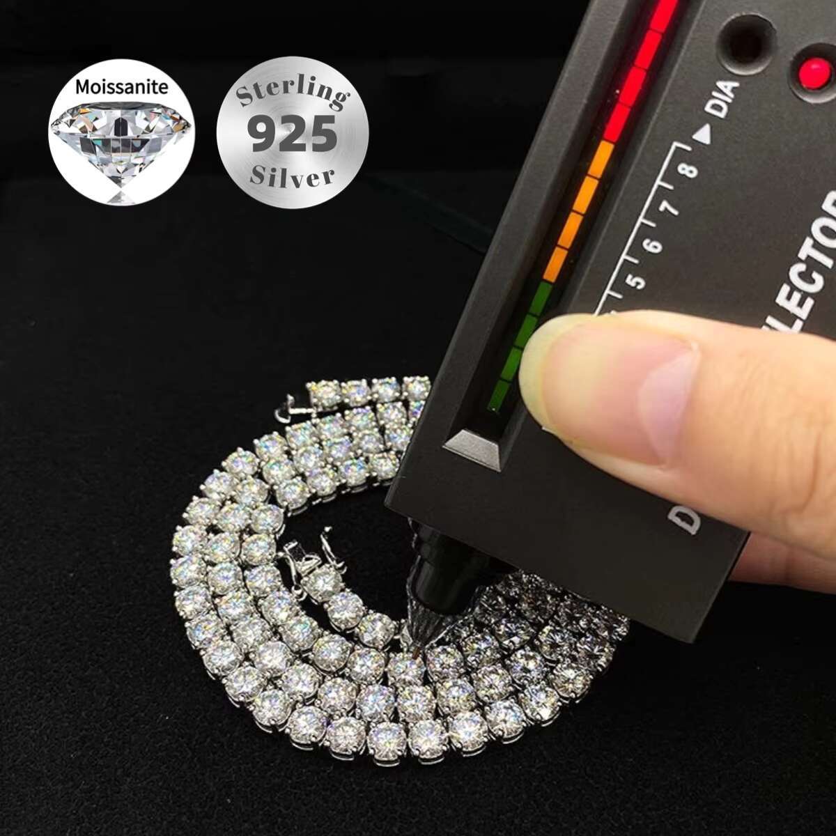 Cheap Hip Hop Iced Out D Color White VVS Sterling Sier 2MM 3MM 4MM 5MM 6.5MM Moissanite Dia Men Tennis Chain Necklace
