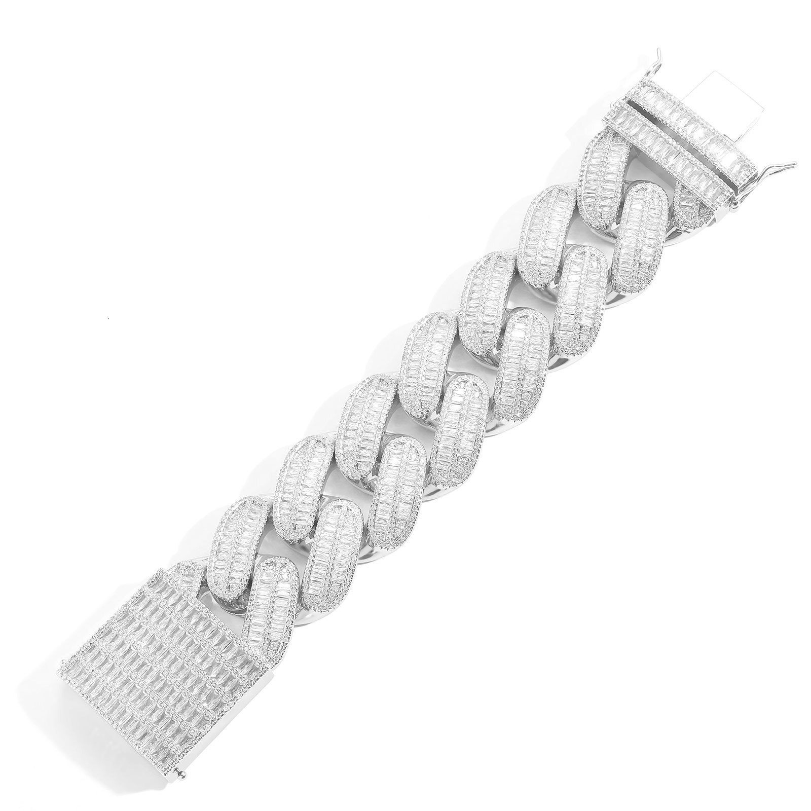 40MM Oversized Hip Hop Punk Cuban Chain Full Pave VVS Moissanite Iced Out Luxury Real Gold-Plated Men's Statement Bracelet Passes the Diamond Tes