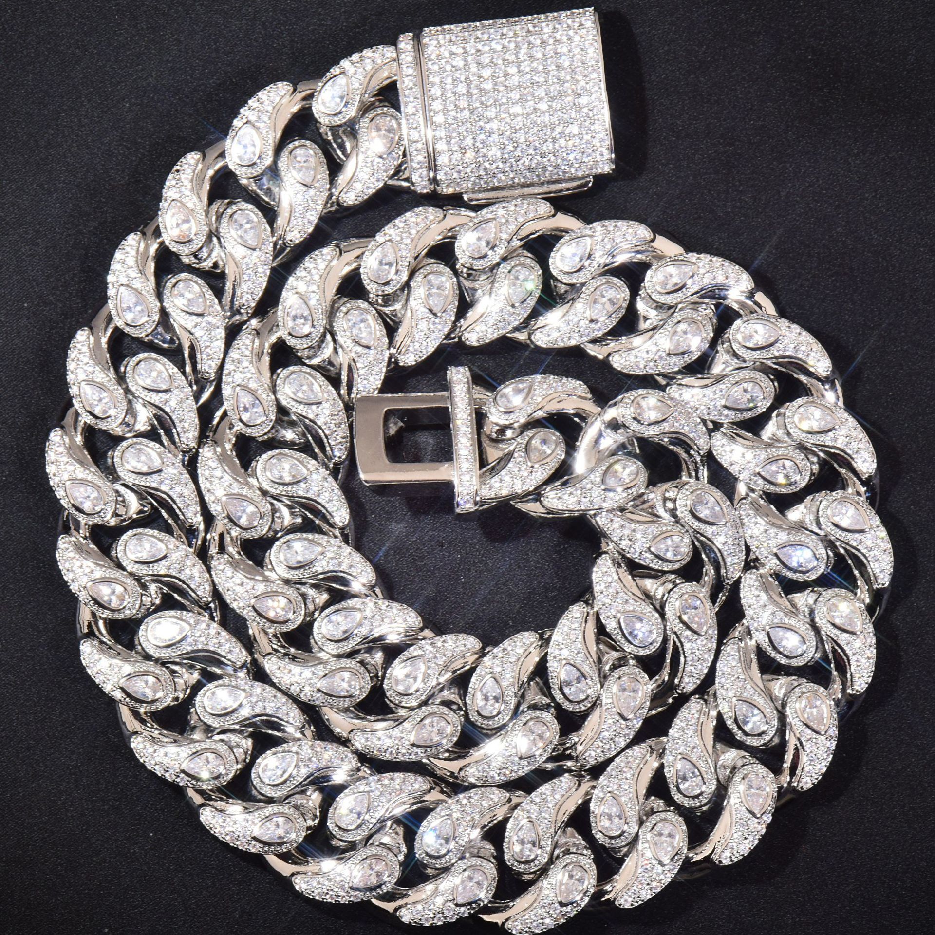 20mm Luxury VVS Moissanite Iced Out Hip Hop Snake Eye Cuban Chain Trendy Multi-Size Statement Jewelry Pass the diamond tester