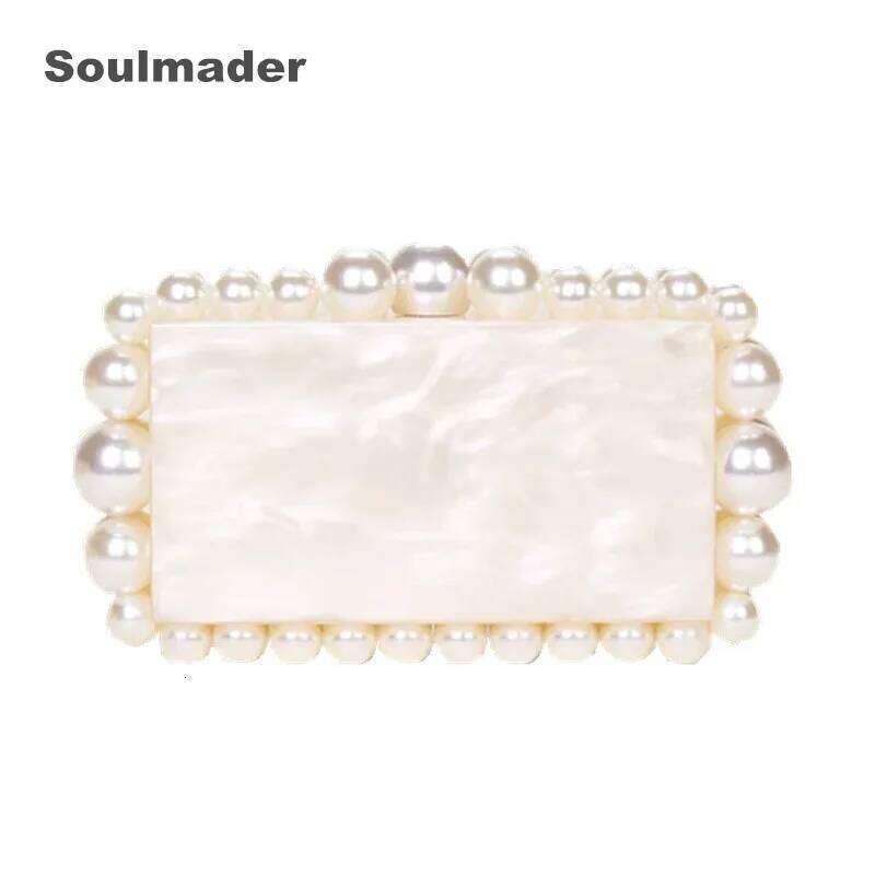 Acrylic clutch bag women designer evening party beaded purse 2022 new pink green purple pearl color