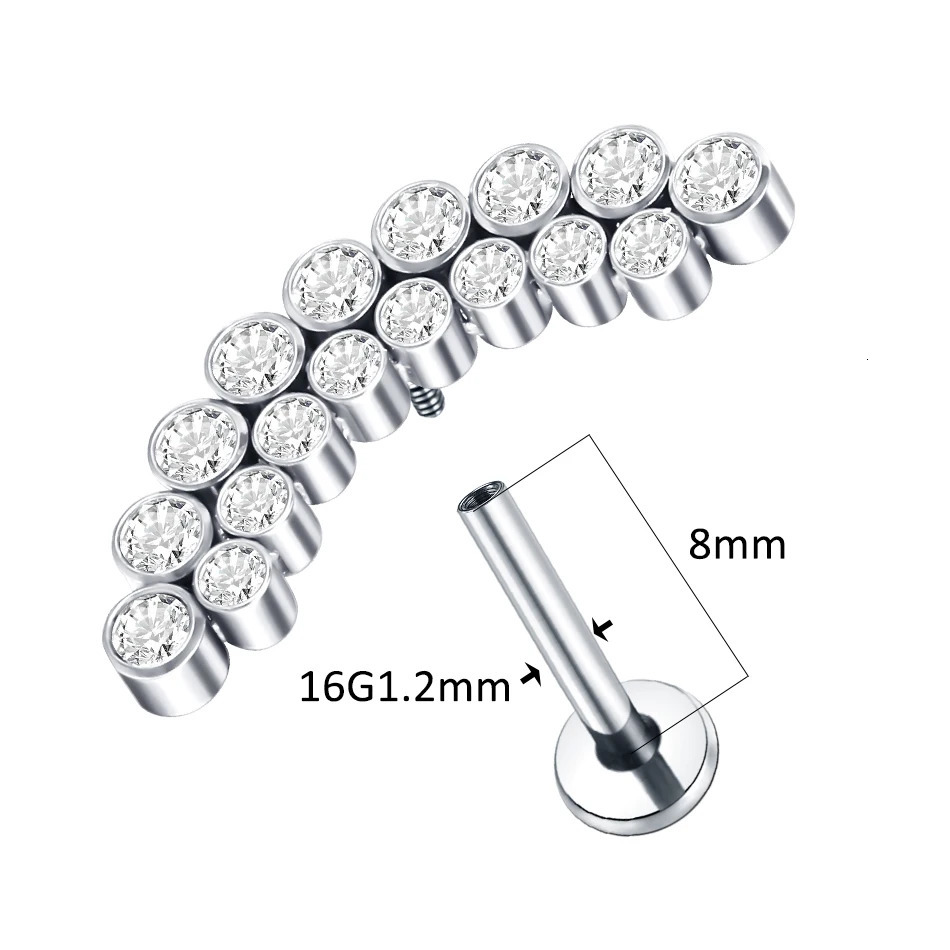1pcs Piercing Cross Flower Stud Earring Internally Threaded Cubic Zircon Tragus Helix Piercing Body Jewelry 250624