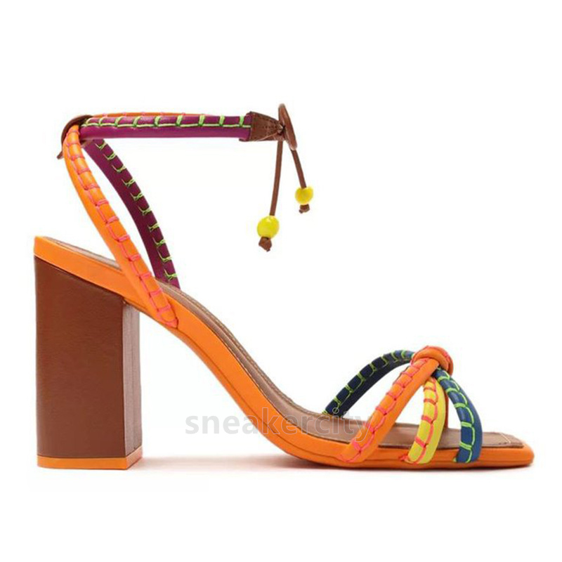 designer sandals women high heels strappy sandal summer comfort leather fashion multi beige wedding party colorful sandale women shoes size 35-42