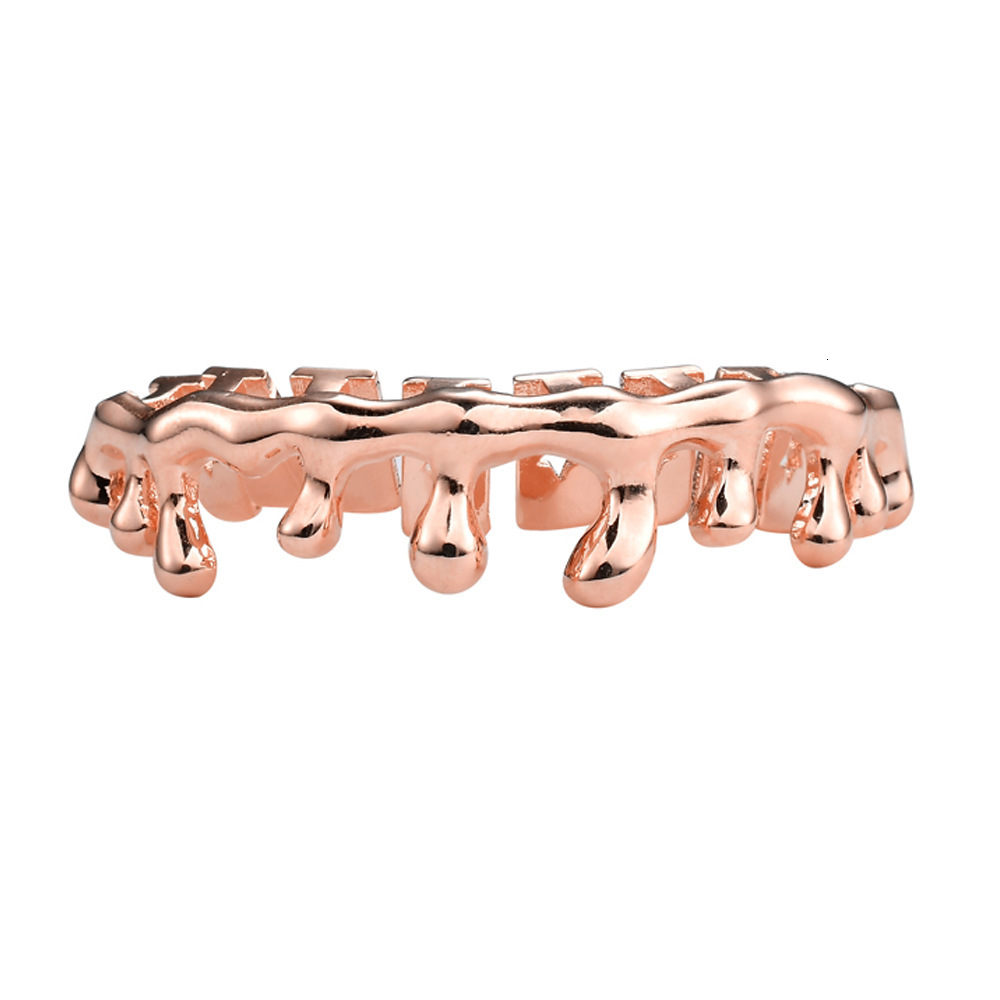 new arrival 10-teeth water drop hip hop grillz 18k solid gold trendy premium luxury bling accessories Pass the diamond tester