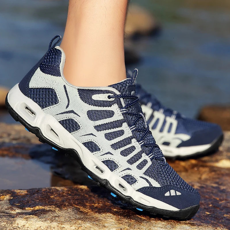 HKDQ Summer Hiking Shoes Unisex Breathable Mesh Casual Sneakers Men Wading Shoes Women Outdoor Non-slip Womens Sports Sneakers 250623
