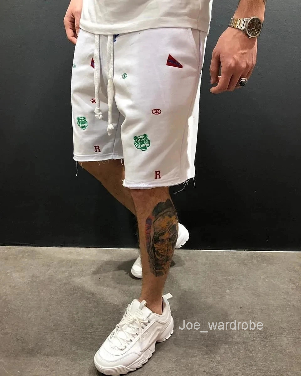 2024 Summer Men Cargo Shorts Jogging Gym Fitness Casual Embroidery Short Pants Street Trend