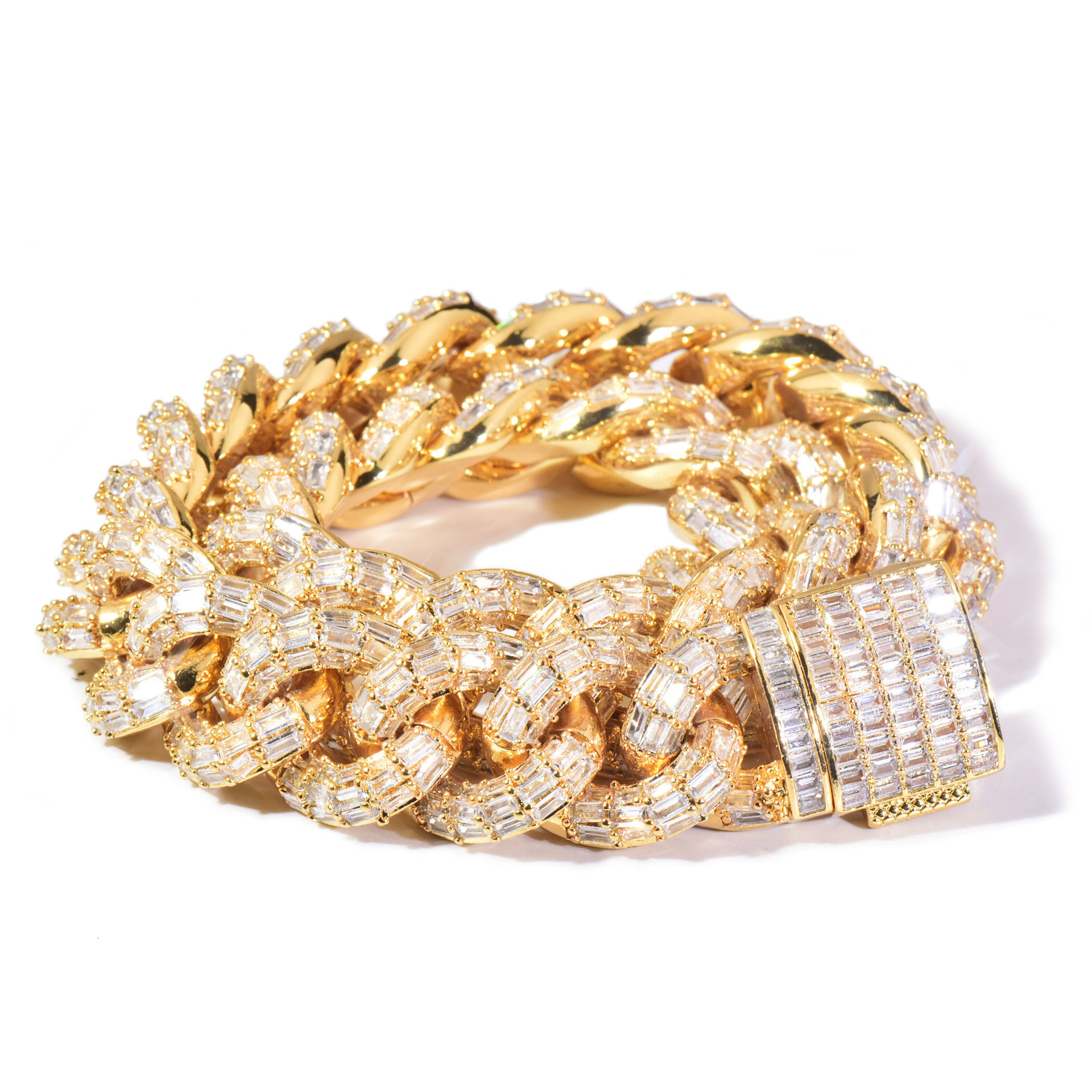 21MM Luxury VVS Moissanite Iced Out Hip Hop T-Step Cuban Chain Men's High-Quality Multi-Size Statement Jewelry Pass the diamond tester
