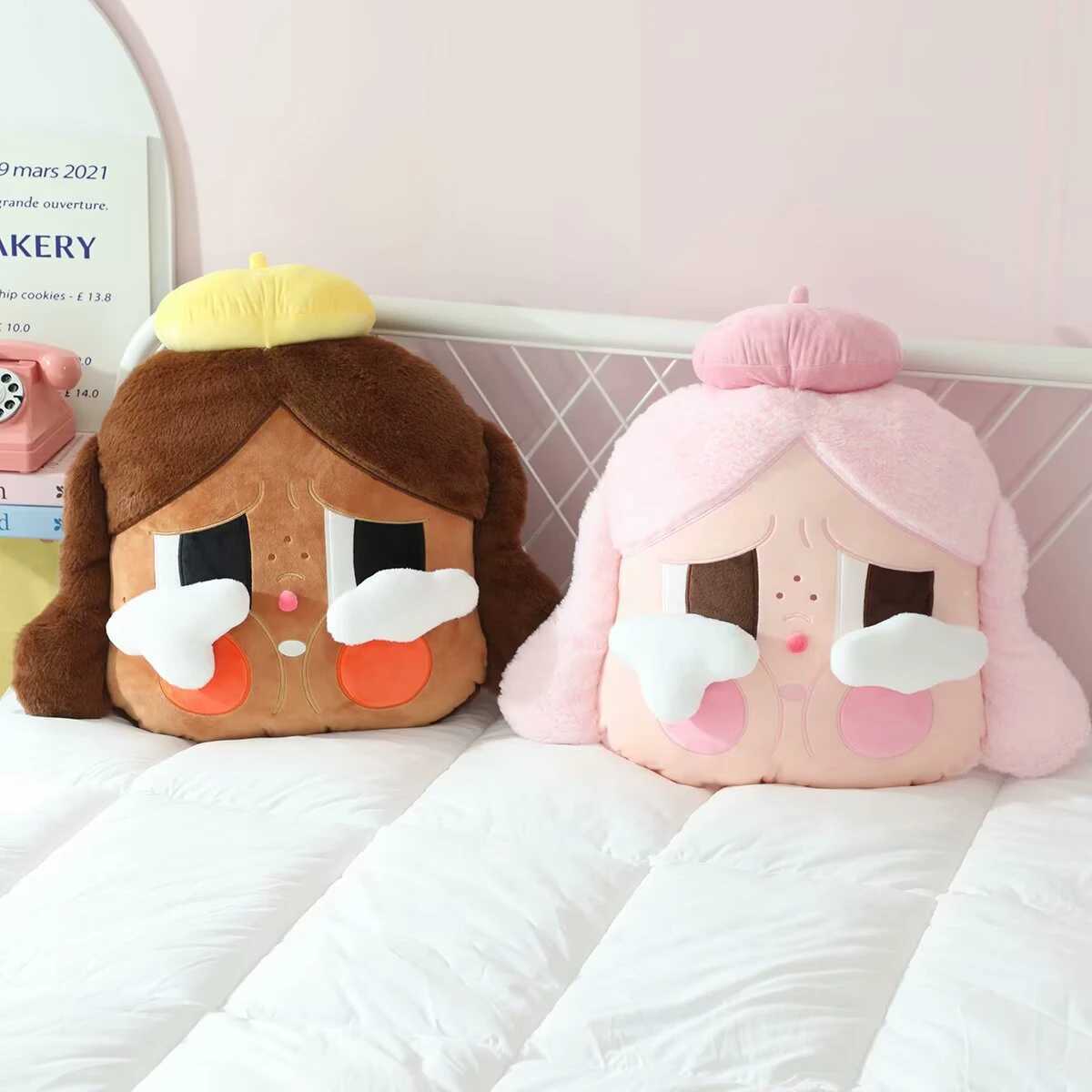 New Crydoll Car Headrest Throw Pillow Back Cushion Cartoon Stuffed Soft Cry Baby Push Pillow Doll Comfortable Cushion Girl Gifts Y250627