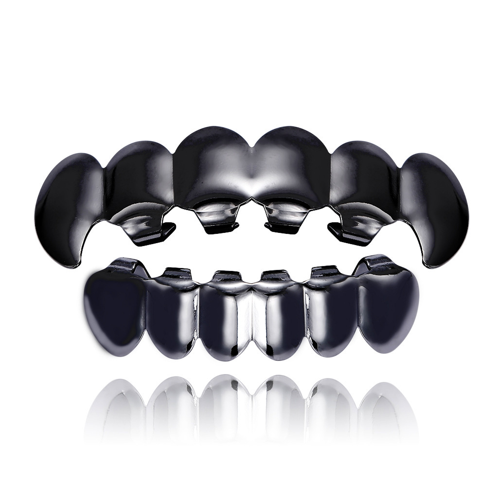 Halloween Hip Hop Vampire Fangs Teeth Grillz Iced Out Wolf Fang Gold Teeth Premium Rapper Accessories Pass the diamond tester