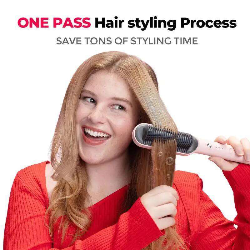 TYMO RING - Hair Straightener Comb, Styling Tool For Frizz-Free Hair, Straightening Brush With Ceramic Coating