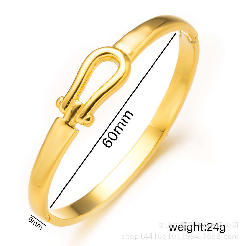 designer bracelet women Luxury Jewelry Designer Titanium Extremely Simple U-shaped Horseshoe Buckle Hot Selling Electroplated Smooth Stainless Steel B - view 7