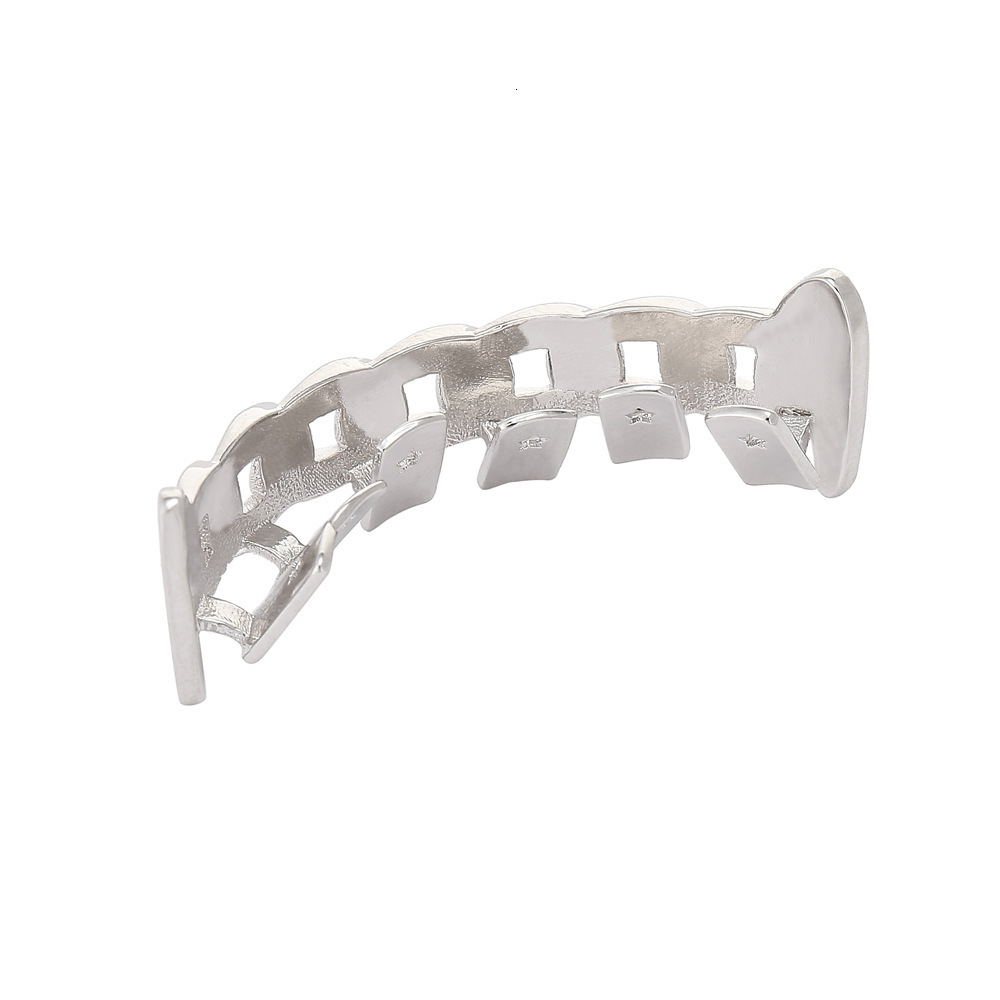 New Arrival Hip Hop Chain Hollow Out Polished Gold Grillz Halloween Premium Luxury Costume Accessories Pass the diamond tester