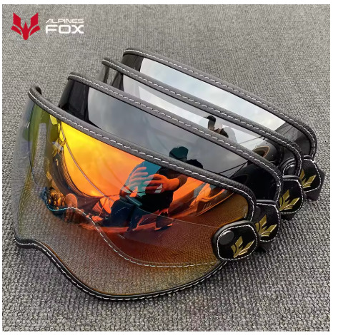 Universal Motorcycle Helmet Goggles Sunglasses Bubble Shield Visor Anti-UV Lens Fit All Vintage Retro Open Face Half Helmet