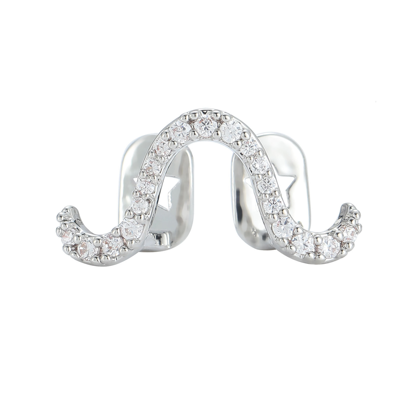 Unique Twisted Wave Moebius Strip Polished Moissanite Single Tooth Grillz Unisex Premium Dental Accessory