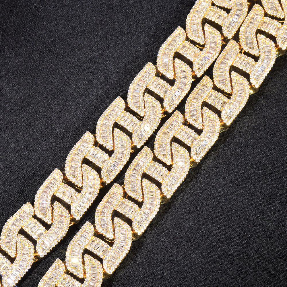 16mm Luxury VVS Moissanite Irregular Iced Out Hip Hop Cuban Chain High-Quality Multi-Size Edgy Statement Jewelry Pass the diamond tester