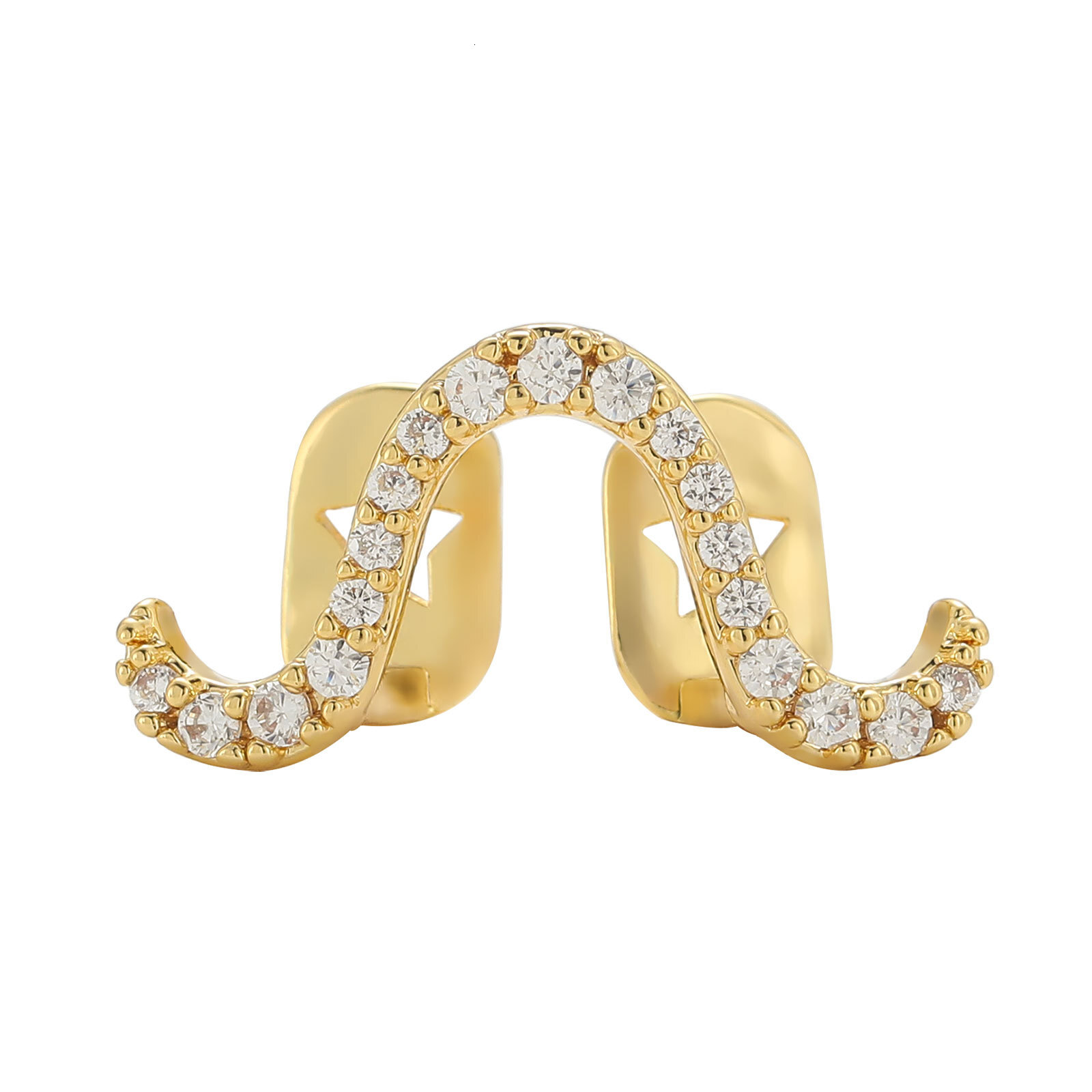 Unique Twisted Wave Moebius Strip Polished Moissanite Single Tooth Grillz Unisex Premium Dental Accessory