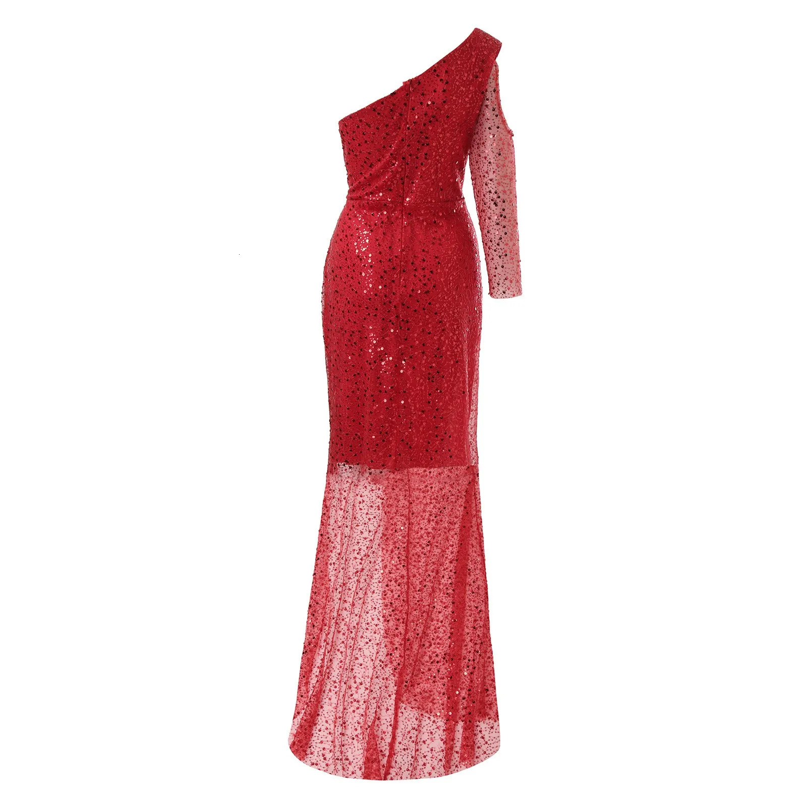 Off Shoulder Solid Color Formal Dresses For Wedding Guest Glitter Irregular Hem Party Long Dresses High Slit Flowy Dress 250628