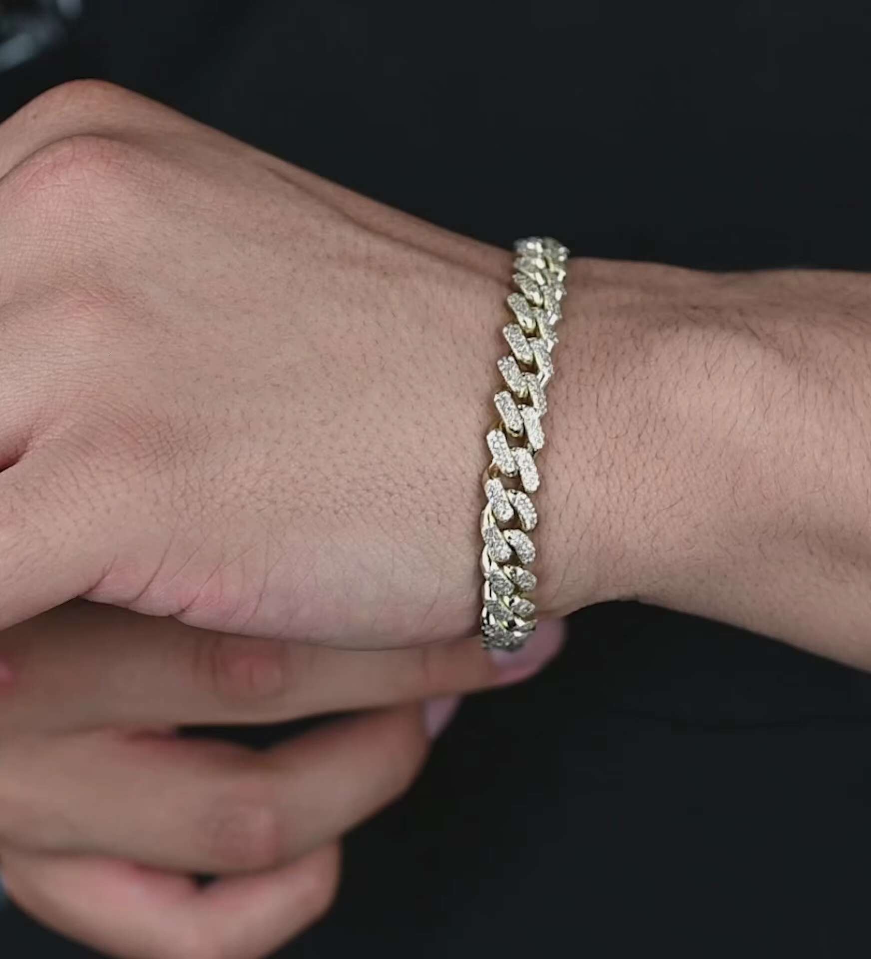 16MM 925 Sterling Silver Moissanite Diamond Cuban Link Bracelet Fashion Sparkling Jewelry for Men and Women Gold Plated