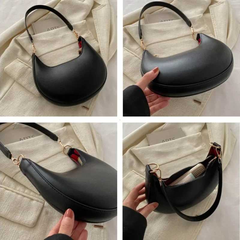 Luxury Mo-shaped Designer Bag Fi Pu Leather Women Shoulder Bag Elegant Zipper Lady Handbags Casual Female Underarm Bags XJ250718