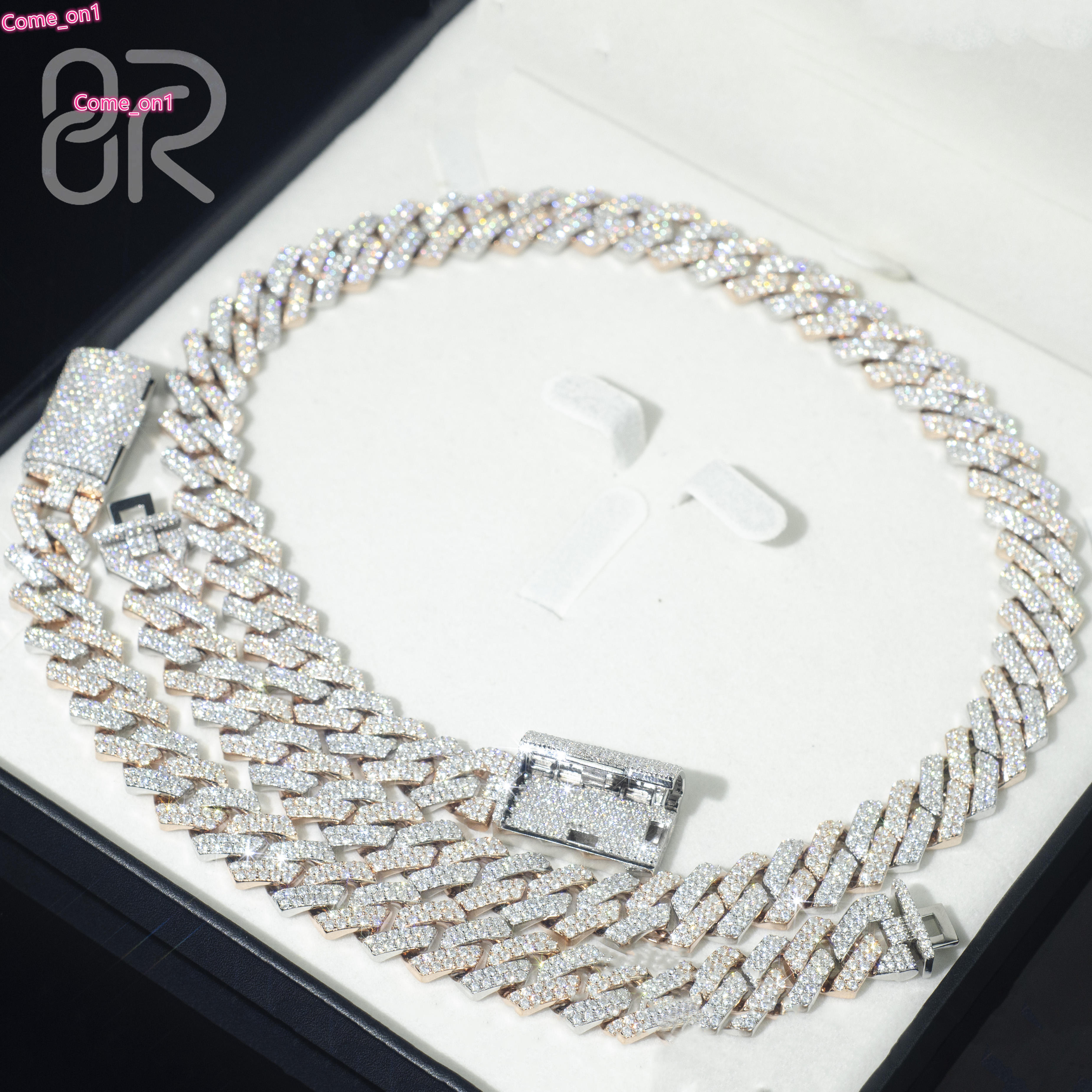 Factory Direct 20inches 6mm 8mm Silver VVS Diamond Wholesale 12mm Moissanite Cuban Link Chain