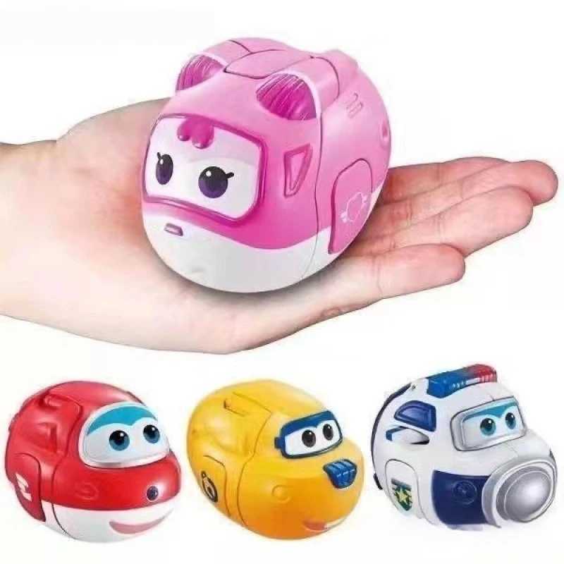 8/10pcs Set Super Wings Mini Transformable Eggs Anime Figurine Transformation Toys Jett Deformation Robot Aircraft 3 Forms X250628