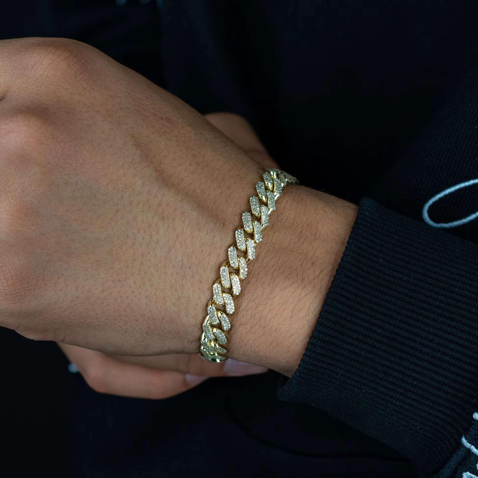 16MM 925 Sterling Silver Moissanite Diamond Cuban Link Bracelet Fashion Sparkling Jewelry for Men and Women Gold Plated