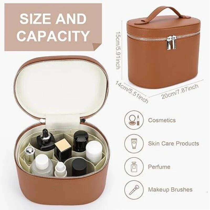 Custom Name New Hot Pebble Leather Removable Separate Washing Travel Portable Storage Cosmetic Bag
